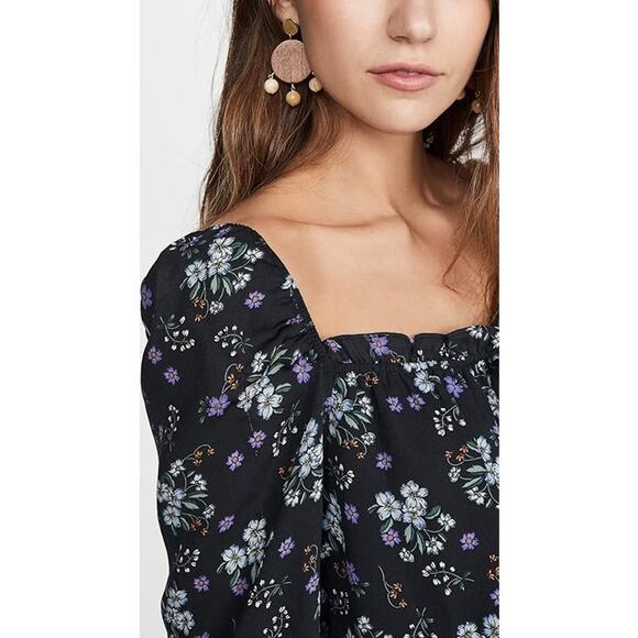 CUPCAKES & CASHMERE Elsie Floral Square Neck Dress Sz Small - Picture 2 of 10